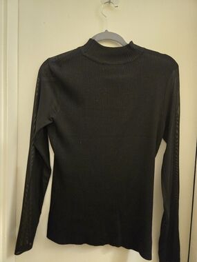 Almost Famous Black Ribbed Mock Turtleneck Sweater